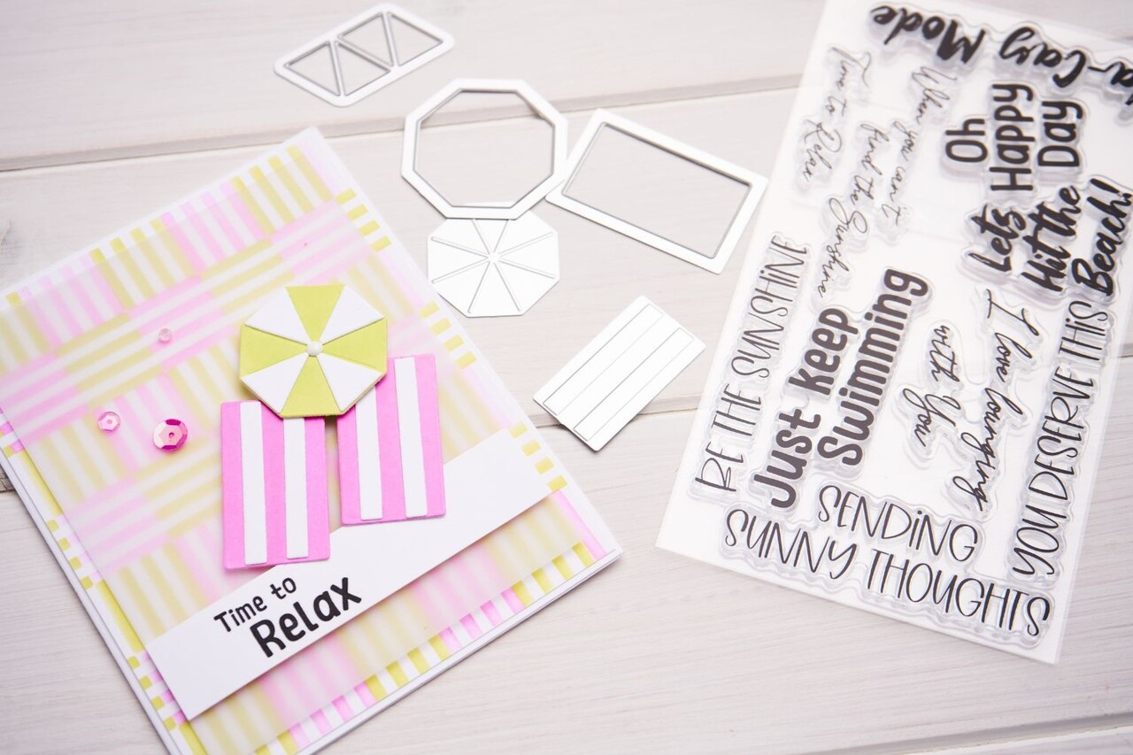 Sizzix Clear Stamps by Catherine Pooler Beach Blankets & Brellas (16pcs) (666655) (DISCONTINUED)