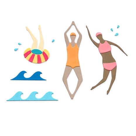 Sizzix Framelits Die by Catherine Pooler Synchronized Swimmers #2 (20pcs) (666659) (DISCONTINUED)