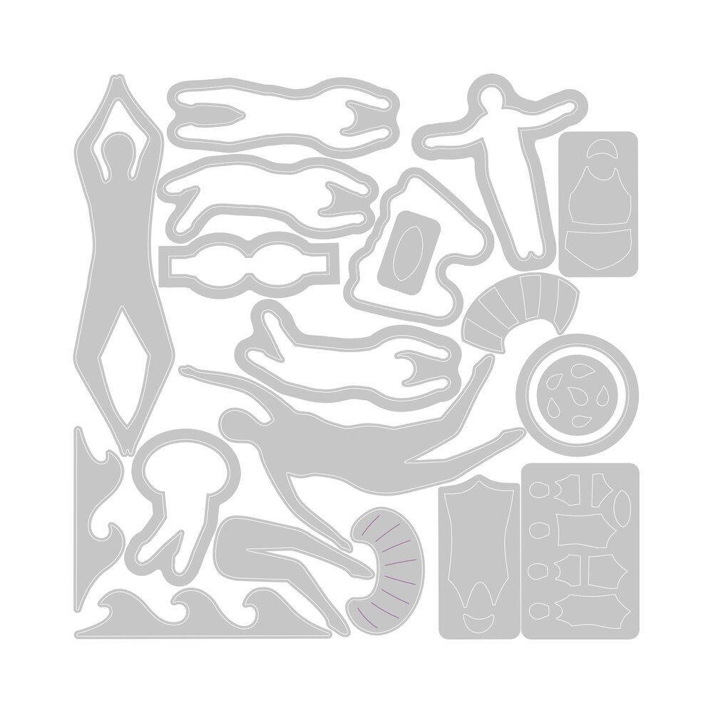 Sizzix Framelits Die by Catherine Pooler Synchronized Swimmers #2 (20pcs) (666659) (DISCONTINUED)