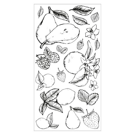 Sizzix Clear Stamps by Lisa Jones Botanical Fruit (19pcs) (666611)