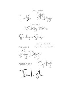 Sizzix Clear Stamps by Lisa Jones Daily Sentiments #2 (14pcs) (666610)