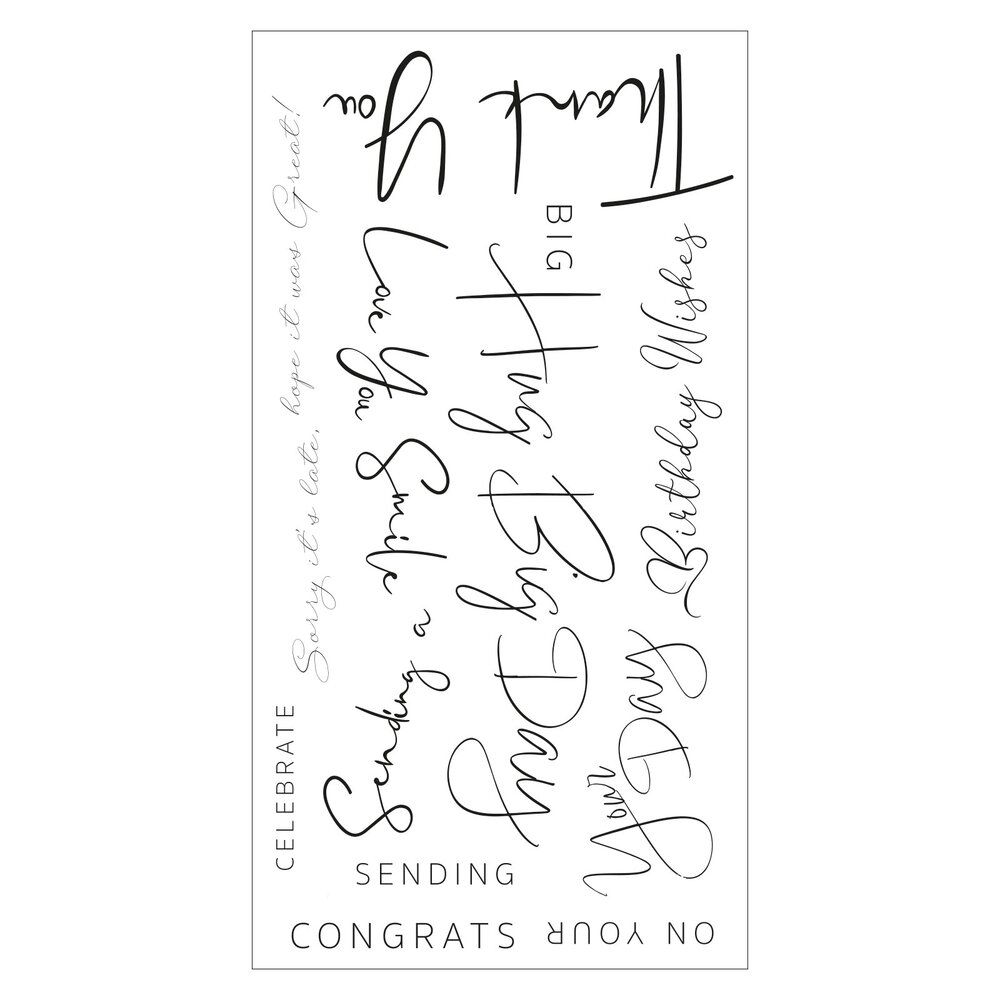 Sizzix Clear Stamps by Lisa Jones Daily Sentiments #2 (14pcs) (666610)