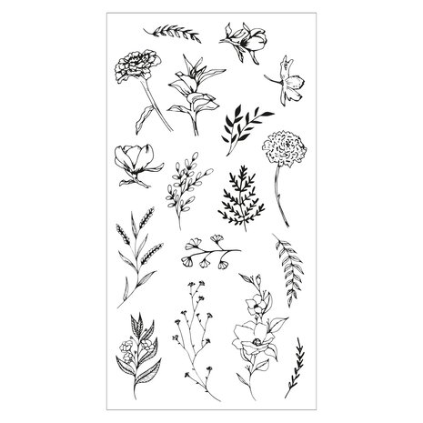 Sizzix Clear Stamps by Lisa Jones Garden Botanicals (17pcs) (666641)