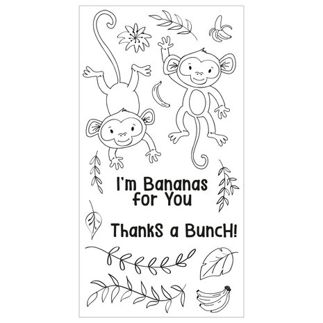 Sizzix Clear Stamps by Catherine Pooler Going Bananas (15pcs) (666653) (DISCONTINUED)