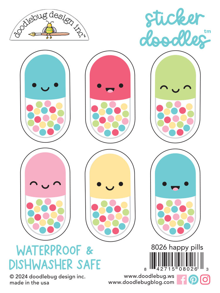 Doodlebug Design Happy Pills Sticker Doodles (8026) (DISCONTINUED) Doodlebug Design Happy Pills Sticker Doodles (8026) (DISCONTINUED)