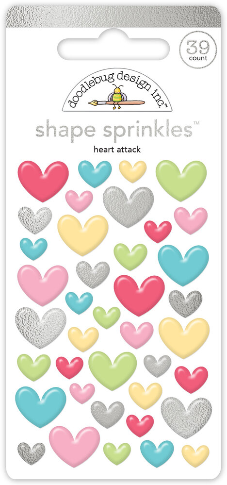 Doodlebug Design Heart Attack Shape Sprinkles (8008) (DISCONTINUED) Doodlebug Design Heart Attack Shape Sprinkles (8008) (DISCONTINUED)