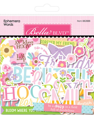 Bella BLVD Just Because Ephemera Words (85pcs) (BB2888) (DISCONTINUED)