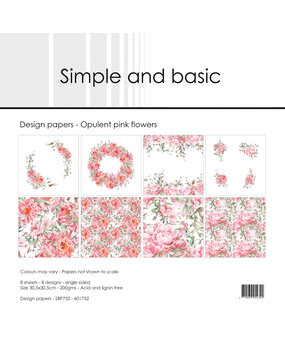 Simple and Basic Opulent Pink Flowers 12x12 Inch Paper Pack (SBP732) (DISCONTINUED)