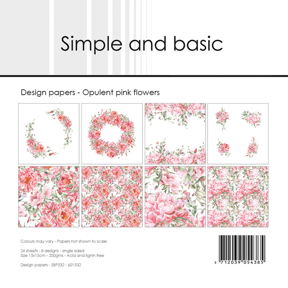 Simple and Basic Opulent Pink Flowers 6x6 Inch Paper Pack (SBP532) (DISCONTINUED) Simple and Basic Opulent Pink Flowers 6x6 Inch Paper Pack (SBP532) (DISCONTINUED)