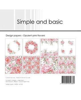 Simple and Basic Opulent Pink Flowers 6x6 Inch Paper Pack (SBP532) (DISCONTINUED)
