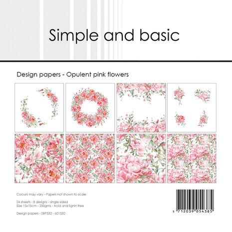 Simple and Basic Opulent Pink Flowers 6x6 Inch Paper Pack (SBP532) (DISCONTINUED) Simple and Basic Opulent Pink Flowers 6x6 Inch Paper Pack (SBP532) (DISCONTINUED)