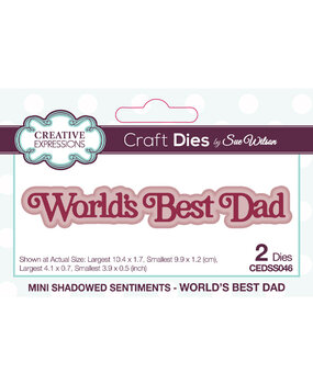 Creative Expressions Sue Wilson Craft Die Mini Shadowed Sentiments World's Best Dad (CEDSS046) (OUTLET)