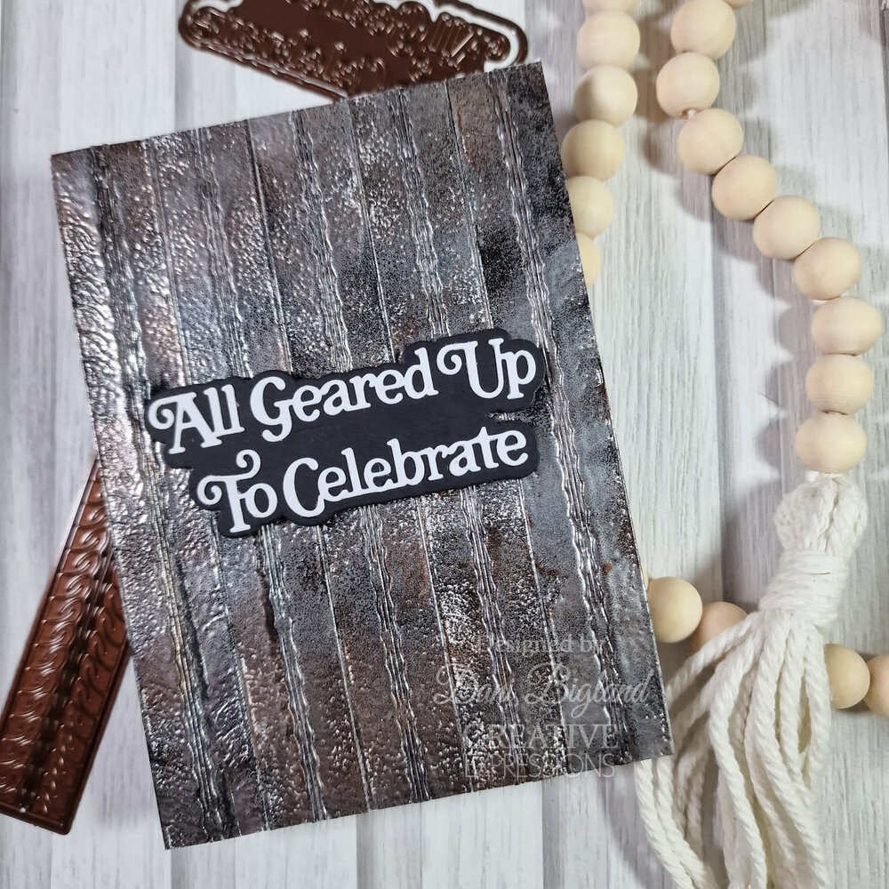 Creative Expressions Sue Wilson Craft Die Mini Shadowed Sentiments All Geared Up To Celebrate (CEDSS048) (OUTLET)