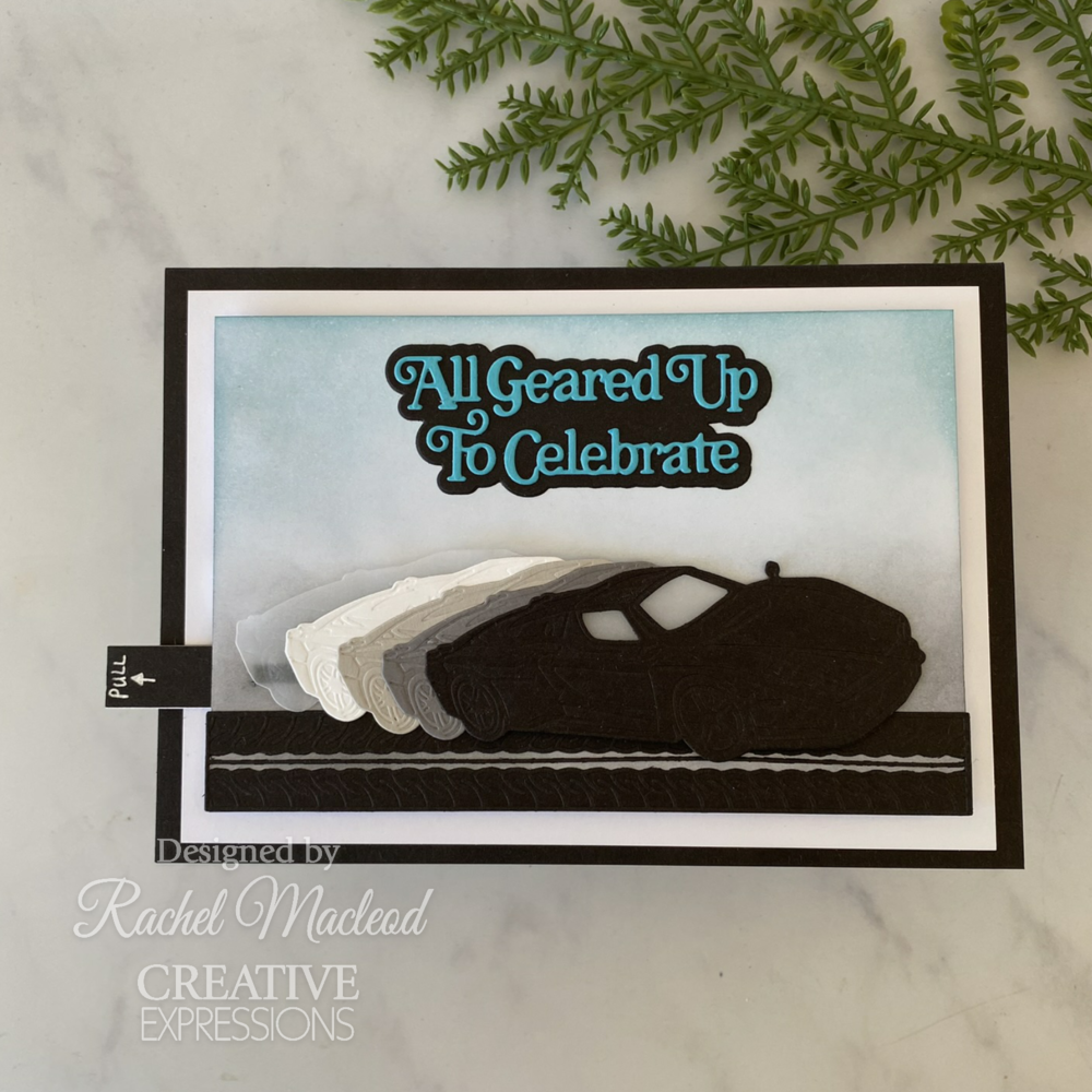 Creative Expressions Sue Wilson Craft Die Mini Shadowed Sentiments All Geared Up To Celebrate (CEDSS048) (OUTLET)