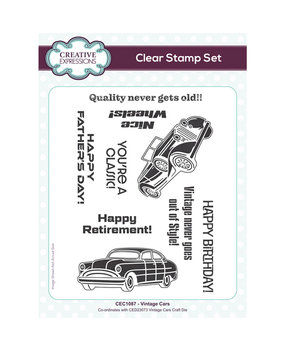 Creative Expressions Clear Stamp A5 Vintage Cars (CEC1087) (OUTLET) Creative Expressions Clear Stamp A5 Vintage Cars (CEC1087) (OUTLET)