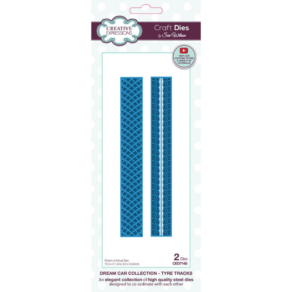 Creative Expressions Sue Wilson Craft Die Dream Car Collection Tyre Tracks (CED7160) (OUTLET)
