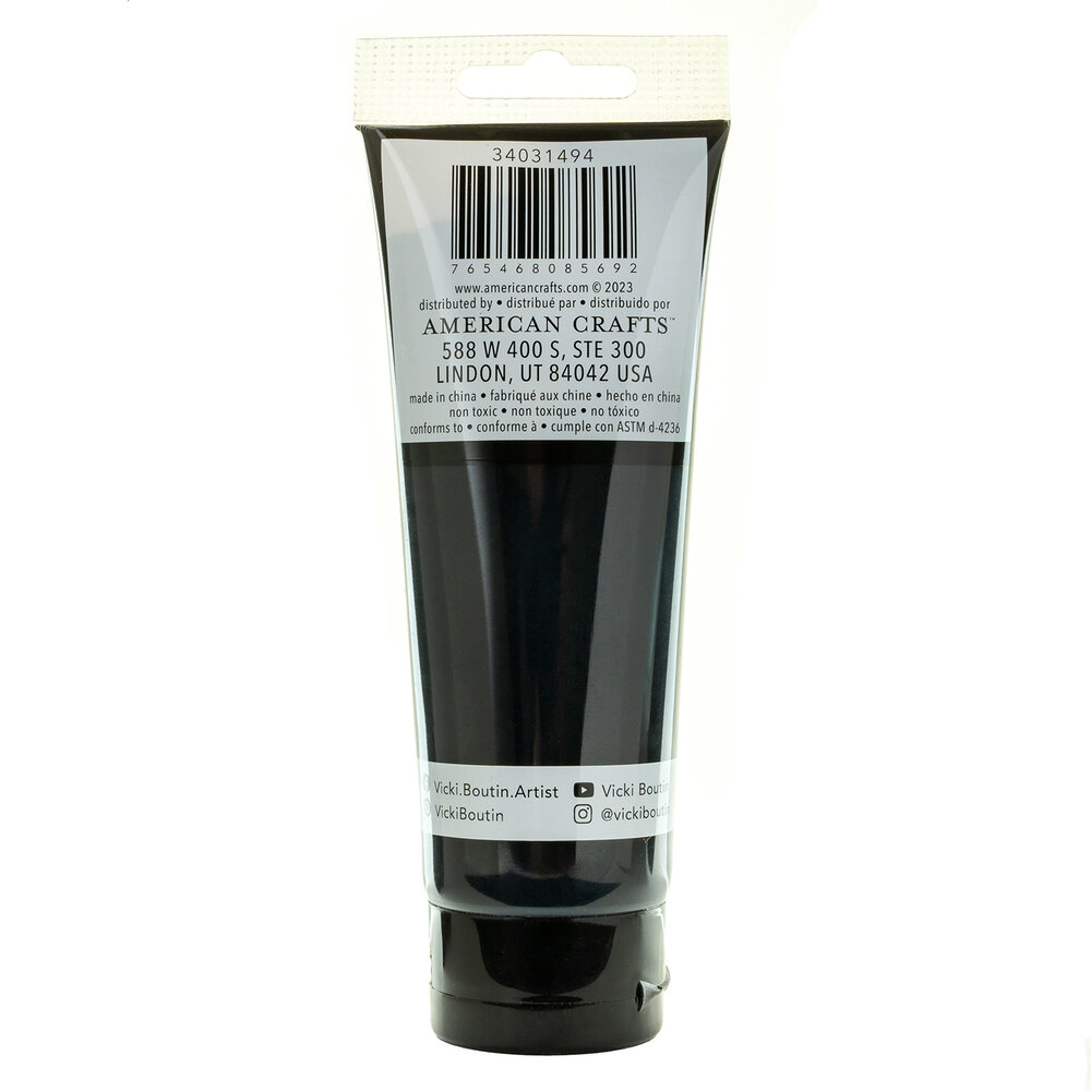 American Crafts Vicki Boutin Mixed Media Acrylic Paint Black 4 fl oz (34031494) (OUTLET)
