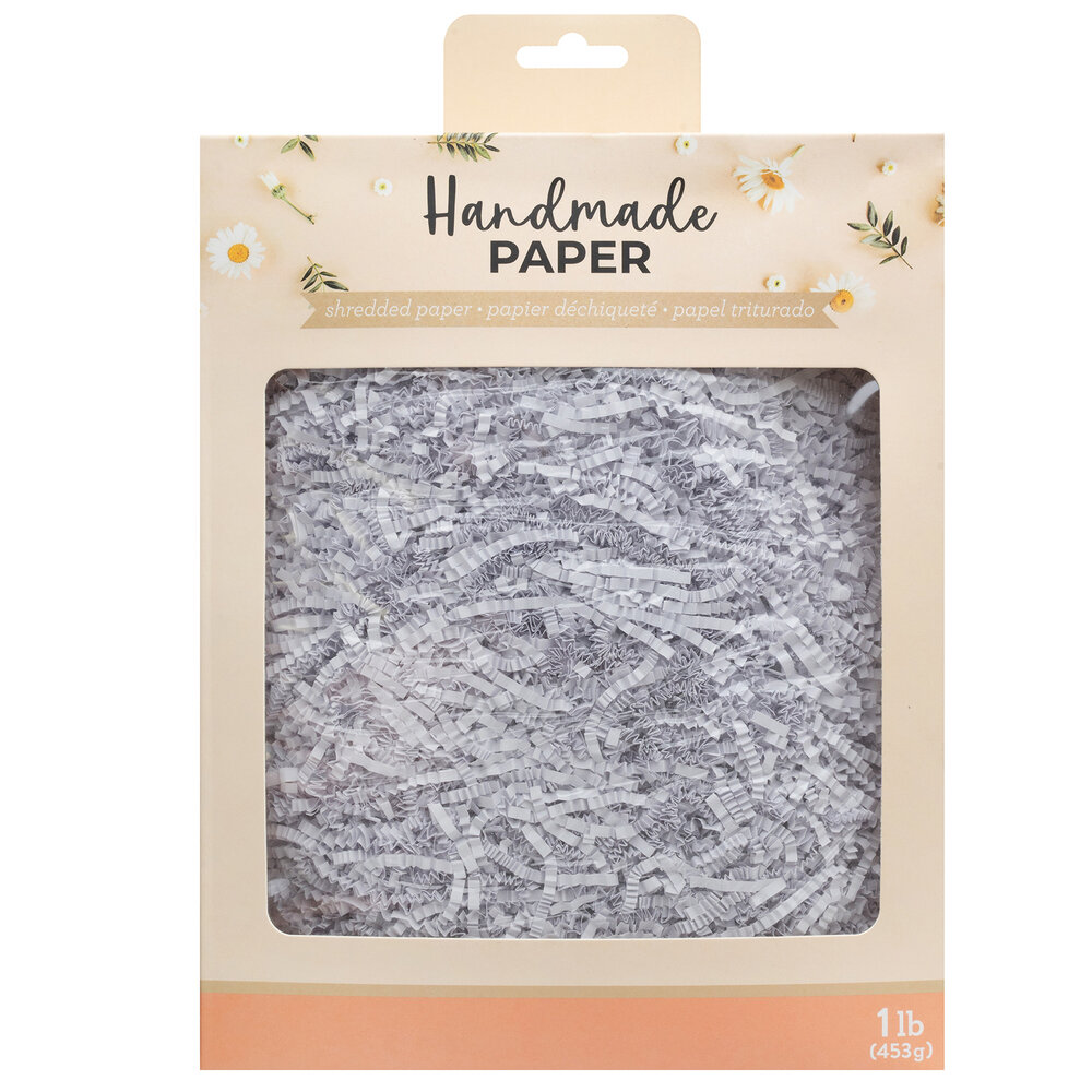 American Crafts Handmade Paper Shredded Paper White 1lb (34017584) (OUTLET)