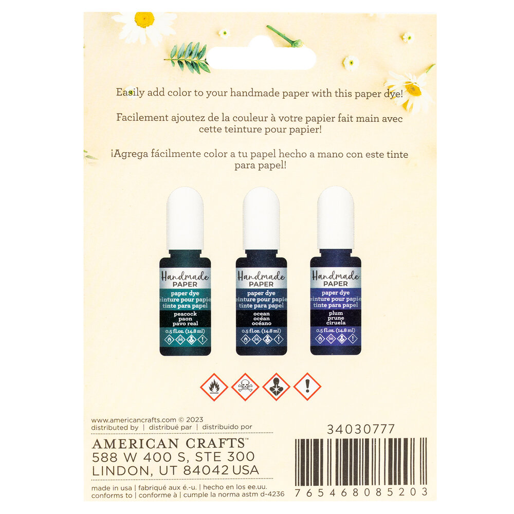 American Crafts Handmade Paper Dyes Blues (3x5oz) (34030777) (OUTLET) American Crafts Handmade Paper Dyes Blues (3x5oz) (34030777) (OUTLET)