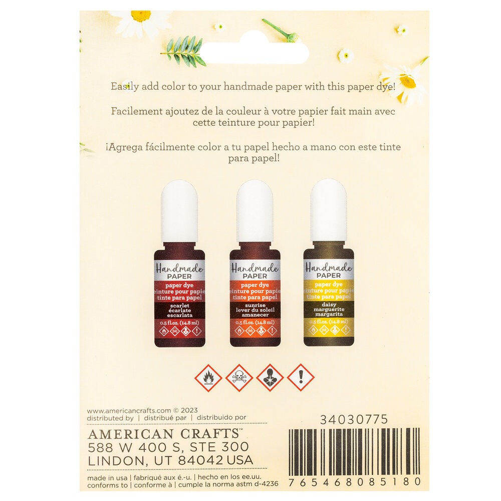 American Crafts Handmade Paper Dyes Reds (3x5oz) (34030775) (OUTLET)