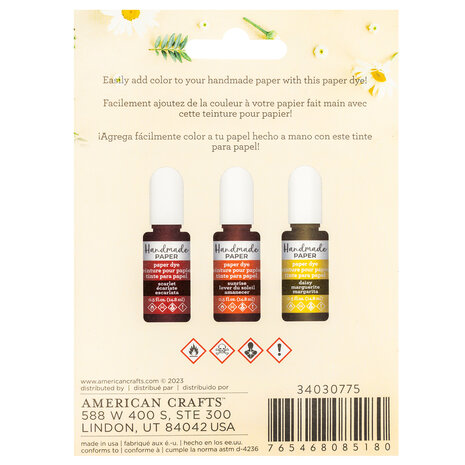 American Crafts Handmade Paper Dyes Reds (3x5oz) (34030775) (OUTLET)