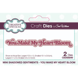 Creative Expressions Sue Wilson Craft Die Mini Shadowed Sentiments You Make My Heart Bloom (CEDSS049) (OUTLET)
