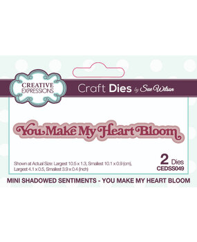 Creative Expressions Sue Wilson Craft Die Mini Shadowed Sentiments You Make My Heart Bloom (CEDSS049) (OUTLET)