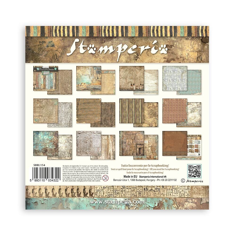 Stamperia Land of Pharaohs Maxi Background 12x12 Inch Paper Pack (SBBL154) Stamperia Land of Pharaohs Maxi Background 12x12 Inch Paper Pack (SBBL154)