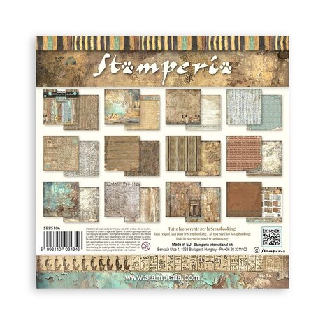 Stamperia Land of Pharaohs Backgrounds 8x8 Inch Paper Pack (SBBS106) Stamperia Land of Pharaohs Backgrounds 8x8 Inch Paper Pack (SBBS106)