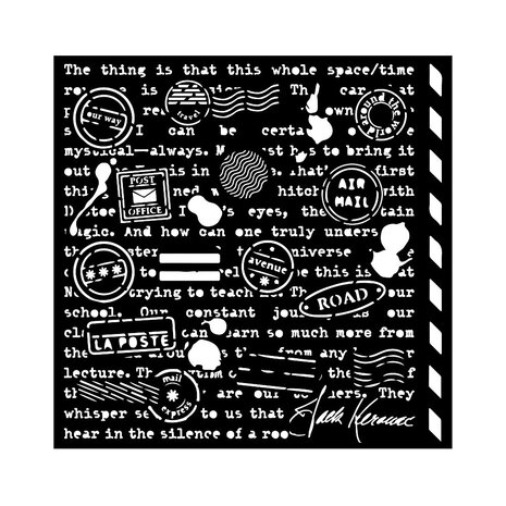 Stamperia Shabby Rose Thick Stencil 18x18cm Writings (KSTDQ105)