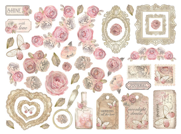 Stamperia Shabby Rose Die Cuts Assorted (42pcs) (DFLDC99) Stamperia Shabby Rose Die Cuts Assorted (42pcs) (DFLDC99)