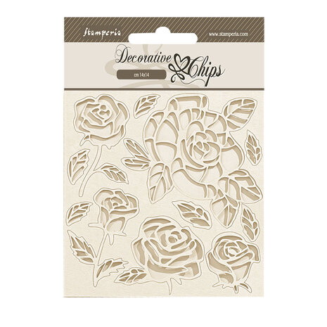 Stamperia Shabby Rose Decorative Chips Roses (SCB219) (DISCONTINUED) Stamperia Shabby Rose Decorative Chips Roses (SCB219) (DISCONTINUED)