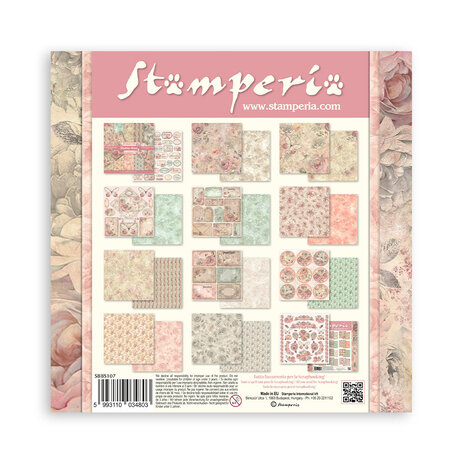Stamperia Shabby Rose 8x8 Inch Paper Pack (SBBS107) Stamperia Shabby Rose 8x8 Inch Paper Pack (SBBS107)