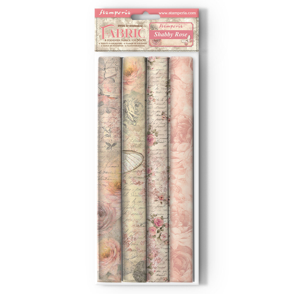 Stamperia Shabby Rose 12x12 Inch Fabric Sheets (4pcs) (SBPLT29) Stamperia Shabby Rose 12x12 Inch Fabric Sheets (4pcs) (SBPLT29)