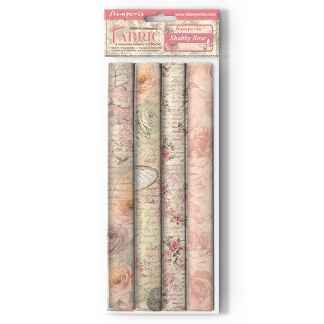 Stamperia Shabby Rose 12x12 Inch Fabric Sheets (4pcs) (SBPLT29) Stamperia Shabby Rose 12x12 Inch Fabric Sheets (4pcs) (SBPLT29)