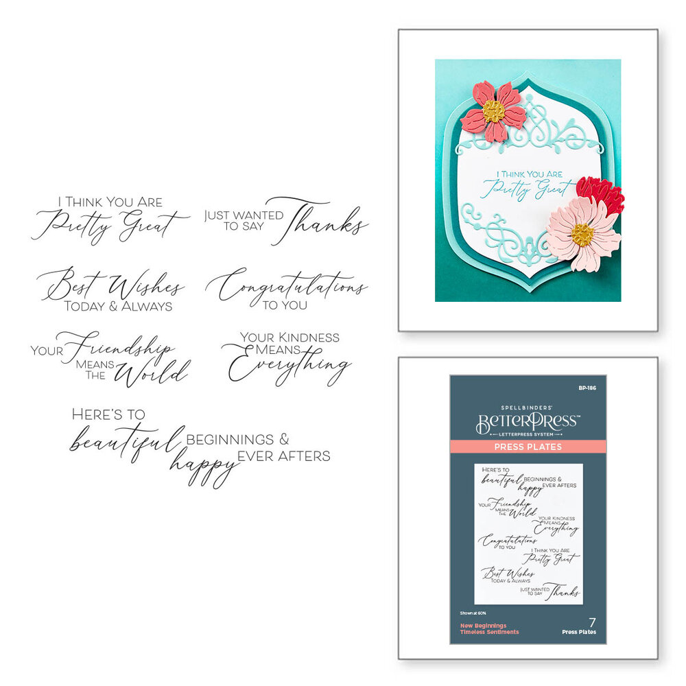 Spellbinders New Beginnings Timeless Sentiments Press Plates (BP-186) (DISCONTINUED) Spellbinders New Beginnings Timeless Sentiments Press Plates (BP-186) (DISCONTINUED)