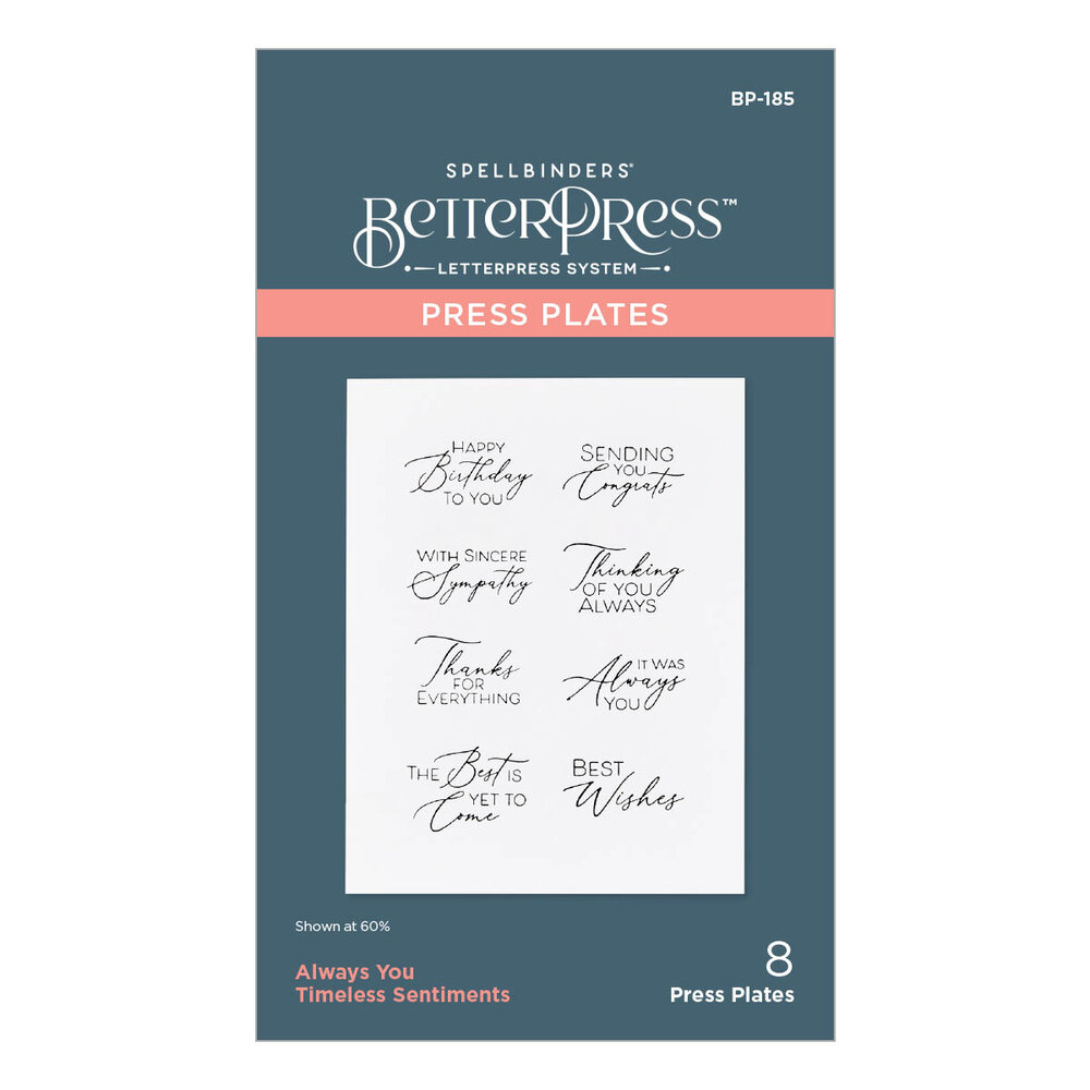 Spellbinders Always You Timeless Sentiments Press Plates (BP-185) Spellbinders Always You Timeless Sentiments Press Plates (BP-185)