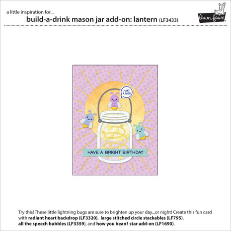 Lawn Fawn Build-a-drink Mason Jar Add-on: Lantern Lawn Cuts Dies (LF3433) (OUTLET)
