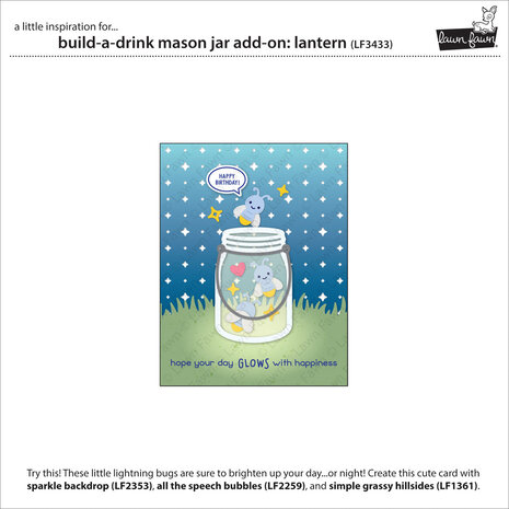 Lawn Fawn Build-a-drink Mason Jar Add-on: Lantern Lawn Cuts Dies (LF3433) (OUTLET)
