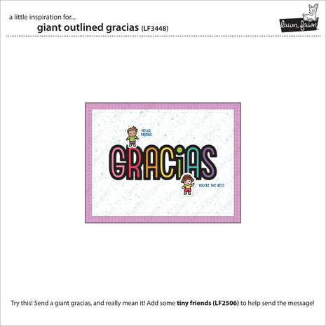 Lawn Fawn Giant Outlined Gracias Lawn Cuts Dies (LF3448) (OUTLET) Lawn Fawn Giant Outlined Gracias Lawn Cuts Dies (LF3448) (OUTLET)