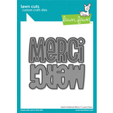 Lawn Fawn Giant Outlined Merci Lawn Cuts Dies (LF3449) (OUTLET)