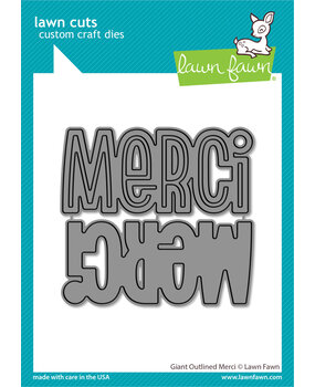 Lawn Fawn Giant Outlined Merci Lawn Cuts Dies (LF3449) (OUTLET)