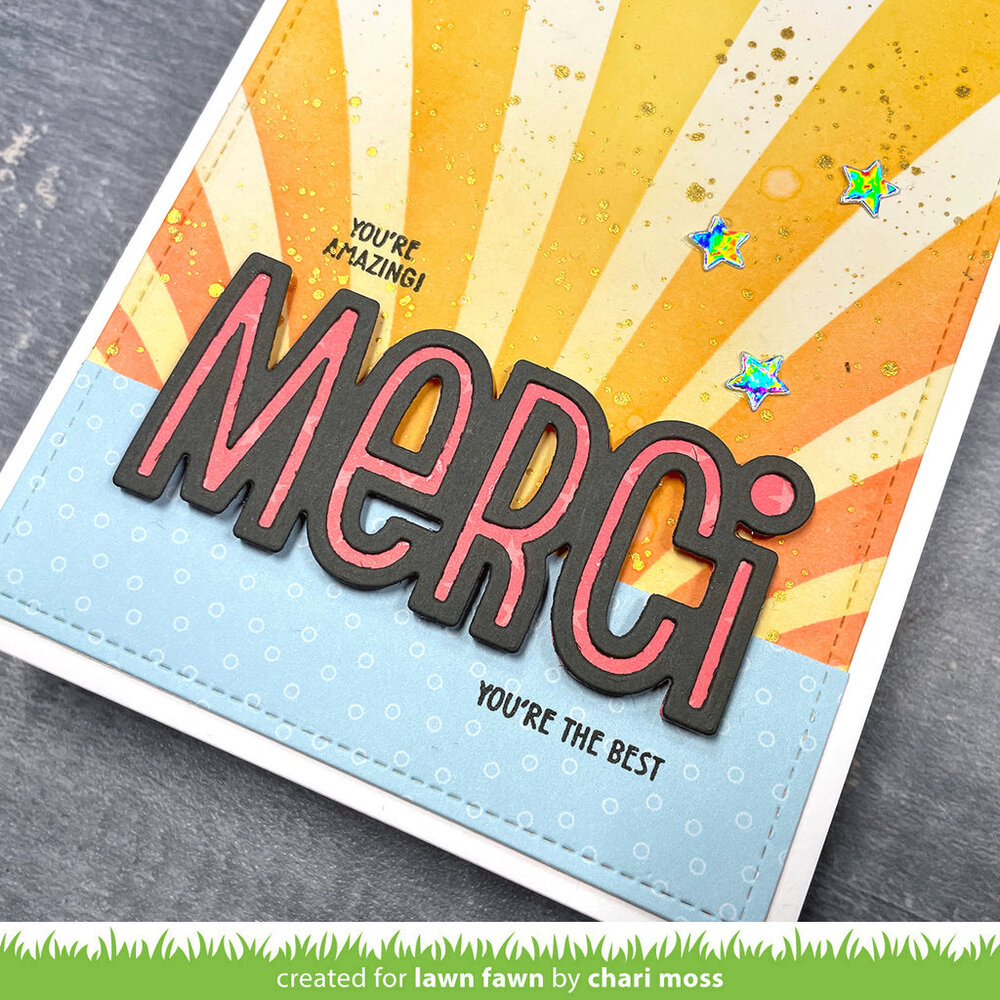 Lawn Fawn Giant Outlined Merci Lawn Cuts Dies (LF3449) (OUTLET) Lawn Fawn Giant Outlined Merci Lawn Cuts Dies (LF3449) (OUTLET)
