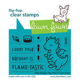 Lawn Fawn Little Dragon Flip Flop Clear Stamps (LF3427) (OUTLET)