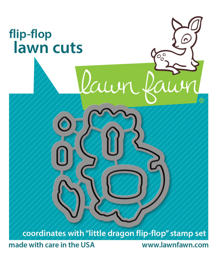 Lawn Fawn Little Dragon Flip Flop Lawn Cuts Dies (LF3428) (DISCONTINUED)