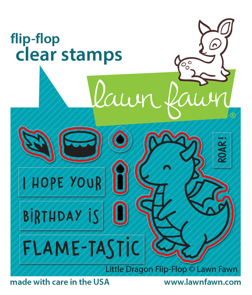 Lawn Fawn Little Dragon Flip Flop Lawn Cuts Dies (LF3428) (DISCONTINUED)