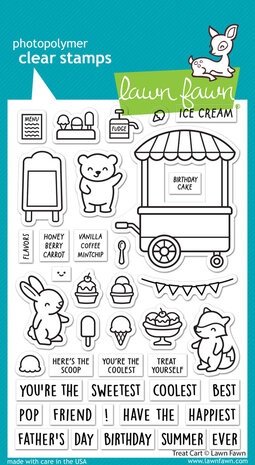 Lawn Fawn Treat Cart Clear Stamps (LF3408) Lawn Fawn Treat Cart Clear Stamps (LF3408)
