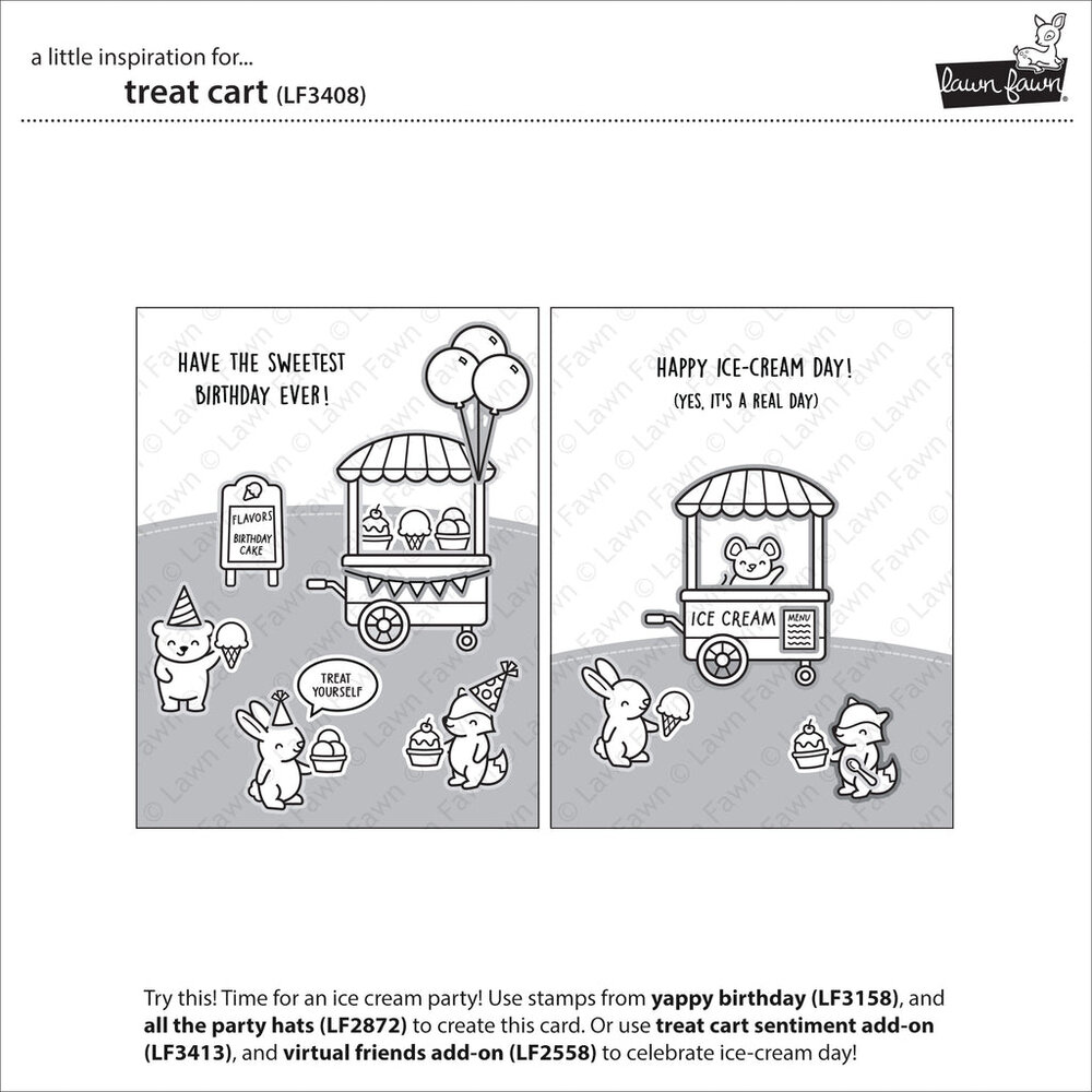 Lawn Fawn Treat Cart Clear Stamps (LF3408) Lawn Fawn Treat Cart Clear Stamps (LF3408)