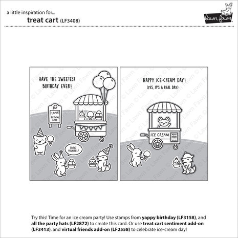 Lawn Fawn Treat Cart Clear Stamps (LF3408) Lawn Fawn Treat Cart Clear Stamps (LF3408)