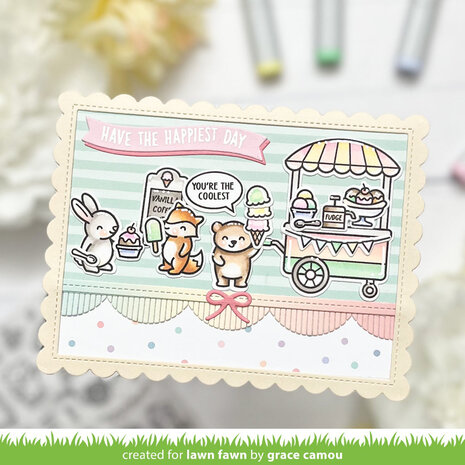 Lawn Fawn Treat Cart Clear Stamps (LF3408) Lawn Fawn Treat Cart Clear Stamps (LF3408)